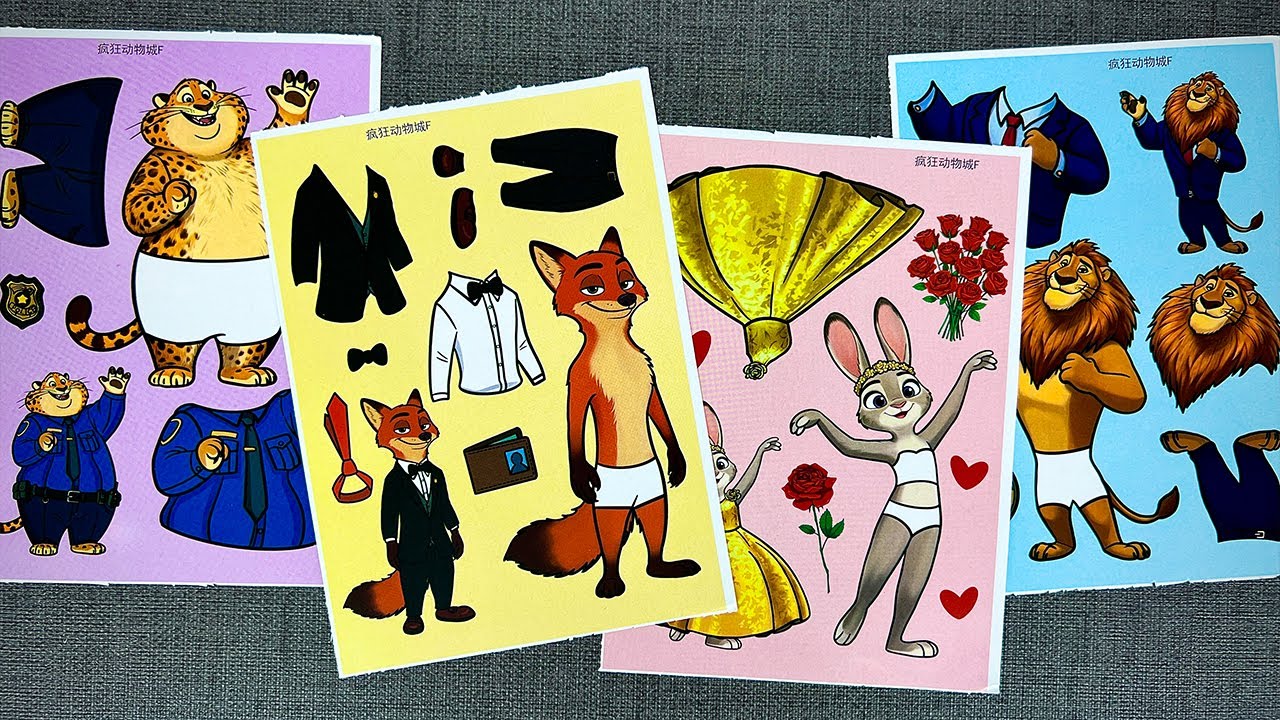 [Paper diy] ZOOTOPIA 2 Sticker Book 🐾 Judy & Nick New Adventure | DIY ASMR Paper