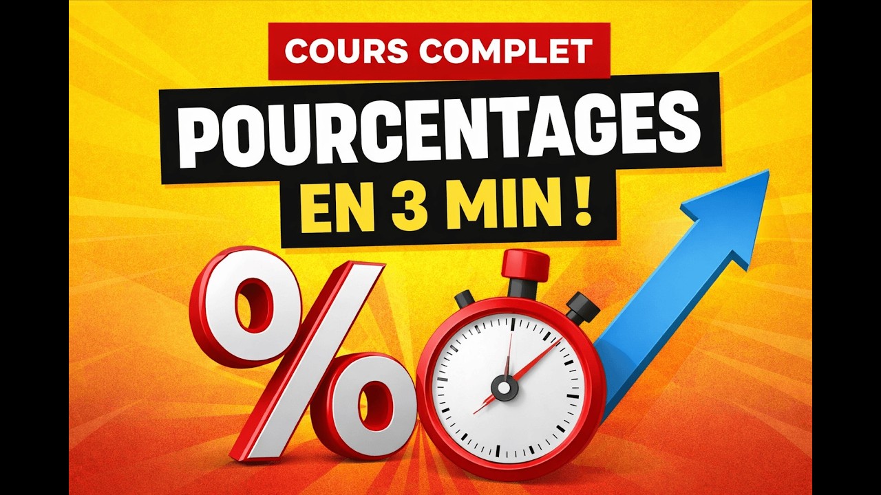 Comprendre les POURCENTAGES en 3 minutes ! (Cours complet)