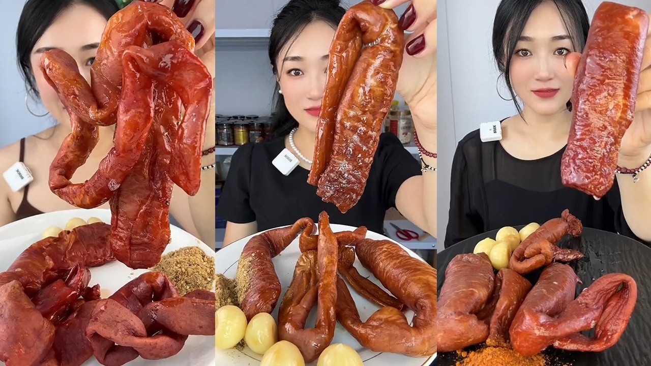 【Yummy】Grilled pork intestines🐖🧄#mukbang#asmr