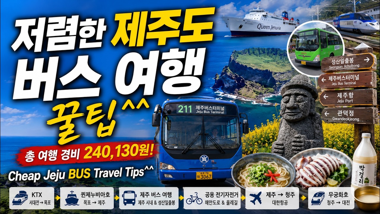 저렴한 버스 제주여행 꿀 팁^^. Cheap Jeju BUS Travel Tips^^.#제주여행#제주버스#버스여행