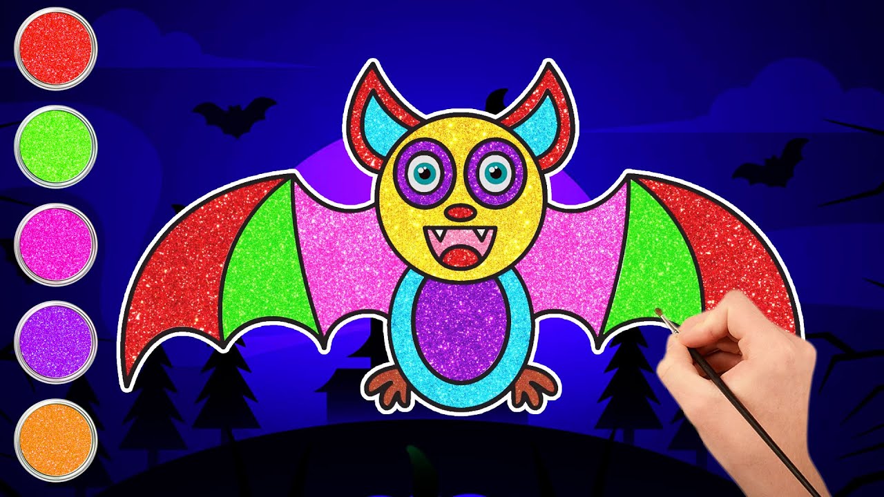 Spooky! Menggambar Dan Mewarna Kelelawar Halloween | HooplaKidz Bahasa Indonesia