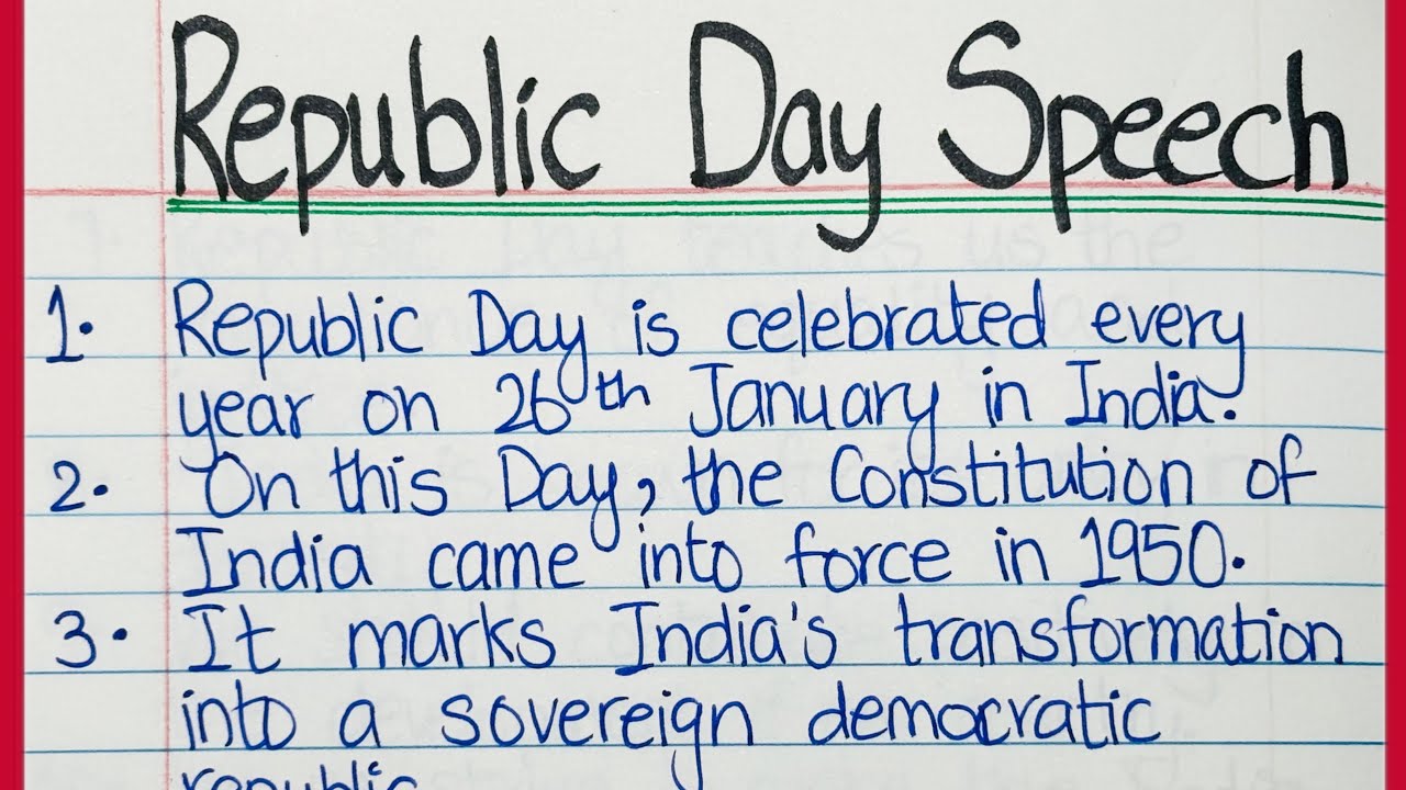 Republic Day Speech In English | 10 Lines Speech On Republic Day In English
