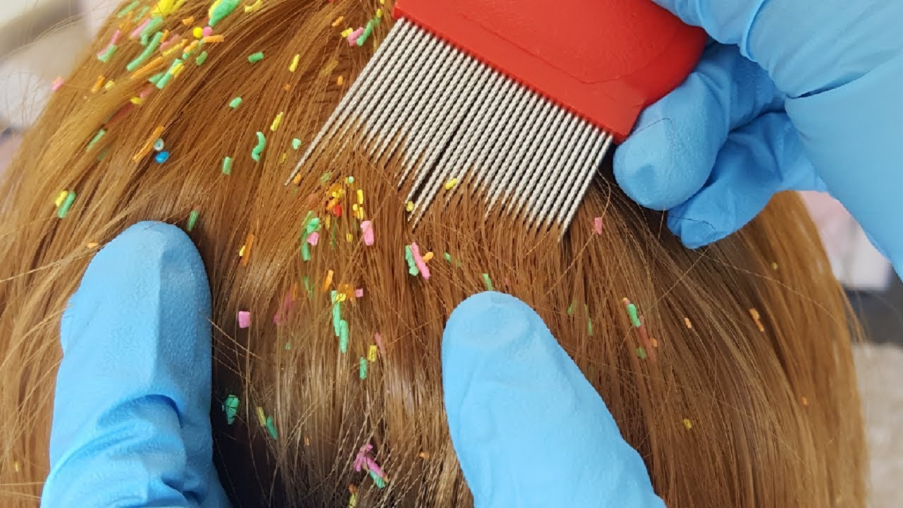 ASMR ~ Lice Removal / Scalp Check / Head Massage / Hair Brushing /Latex Gloves