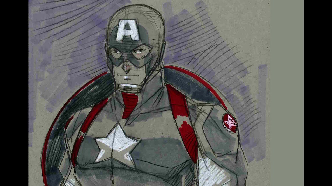Drawing Captain America - Tom Hodges Wondercon 2014