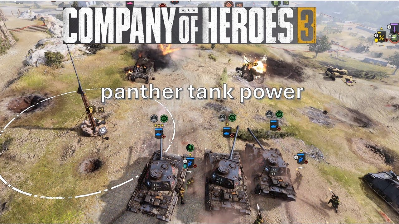 Panther Tank destroys all tanks Company of Heroes 3 (4K)