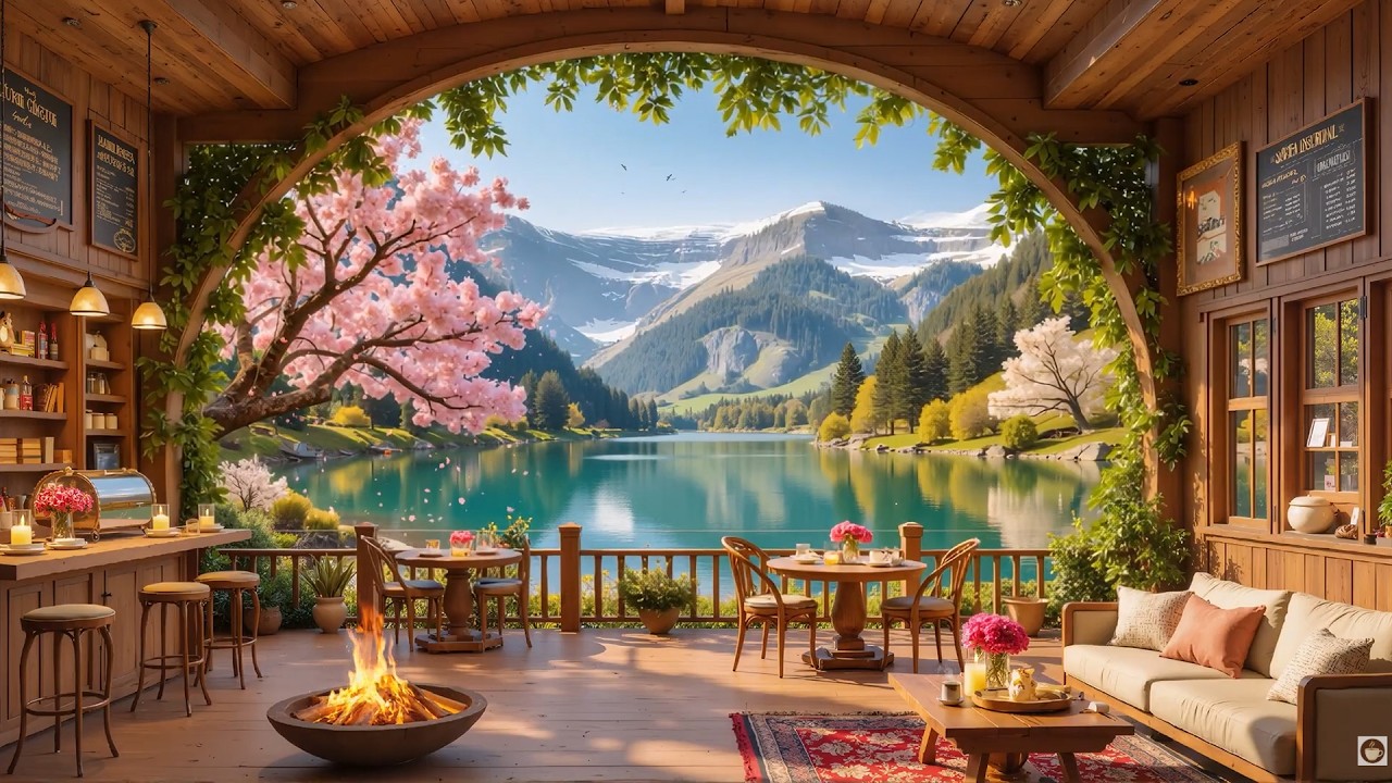 Morning Comfort Piano at a Lakeside Café | Relaxing Background Piano for Work & Daily Routines