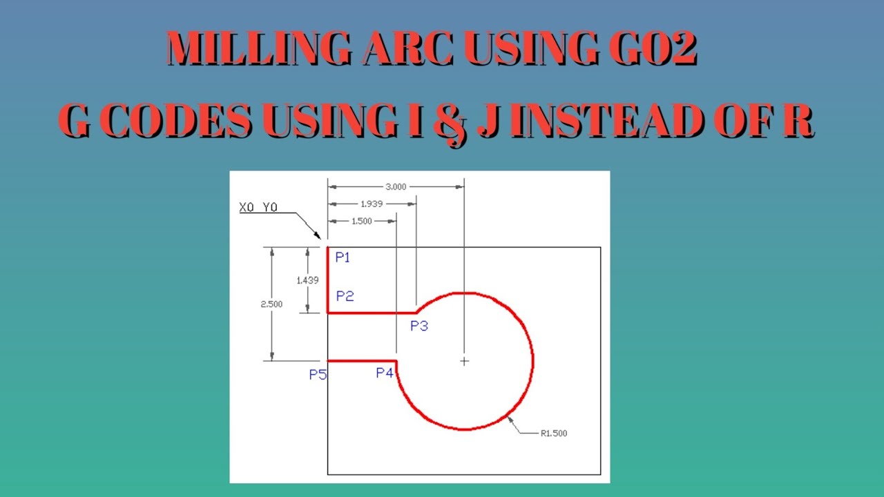 CNC Milling Arc using G02 I & J instead of R / CNC Programming / Milling CNC Circular Interpolation