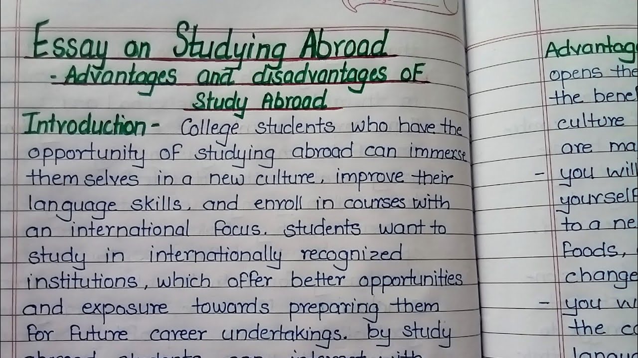 Essay on Pro and Cons of Studying Abroad | Advantage or disadvantage of Studying Abroad | Essay