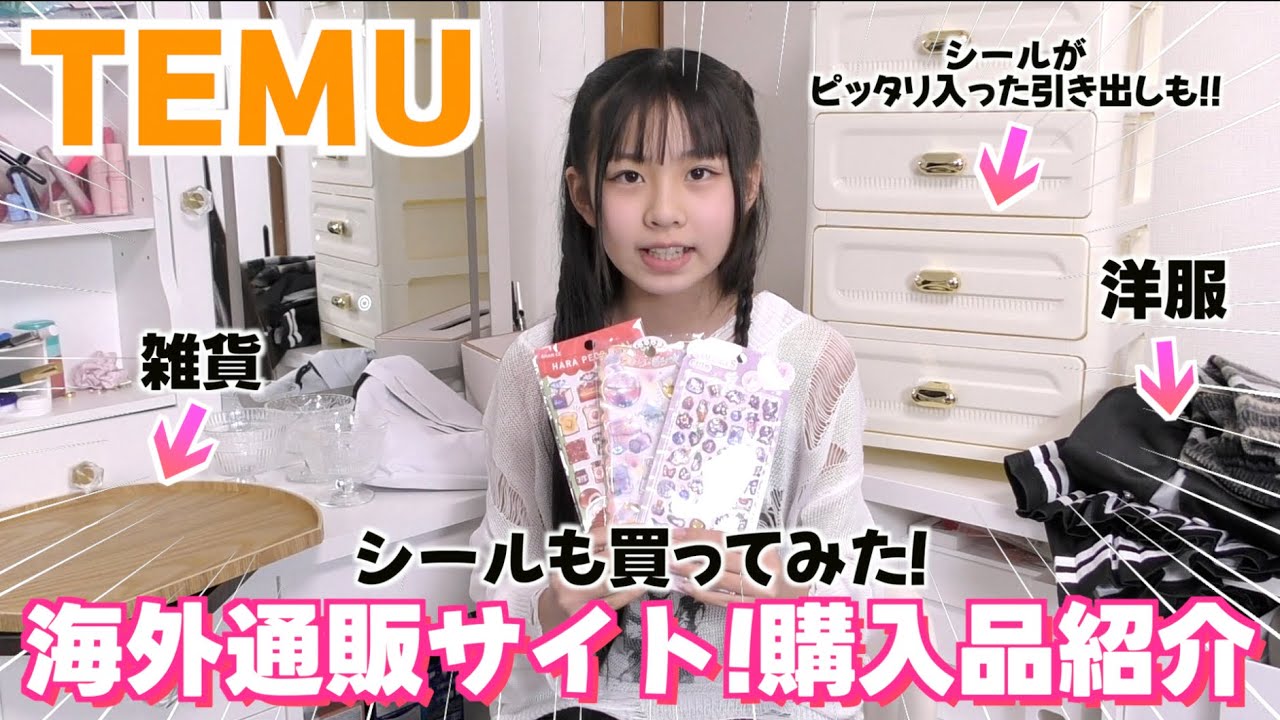 【購入品紹介】TEMUにもシールがあるって!シール帳とシール入れる引き出しも💕韓国風な洋服もはじめて買ってみました！
