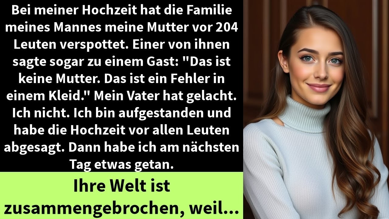 Bei meiner Hochzeit hat die Familie meines Mannes meine Mutter vor 204 Leuten verspottet