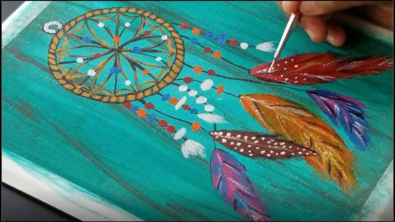 How to paint Dream Catcher | Acrylic painting for beginners |  Art challenge # 1