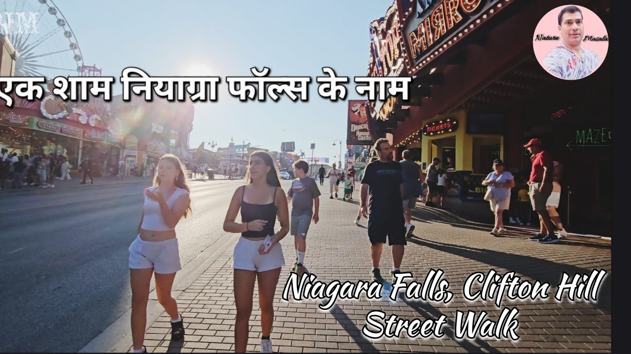 Niagara Falls Clifton Hill street Walk 🚶‍♀️ #niagarafalls #skywheel #canada