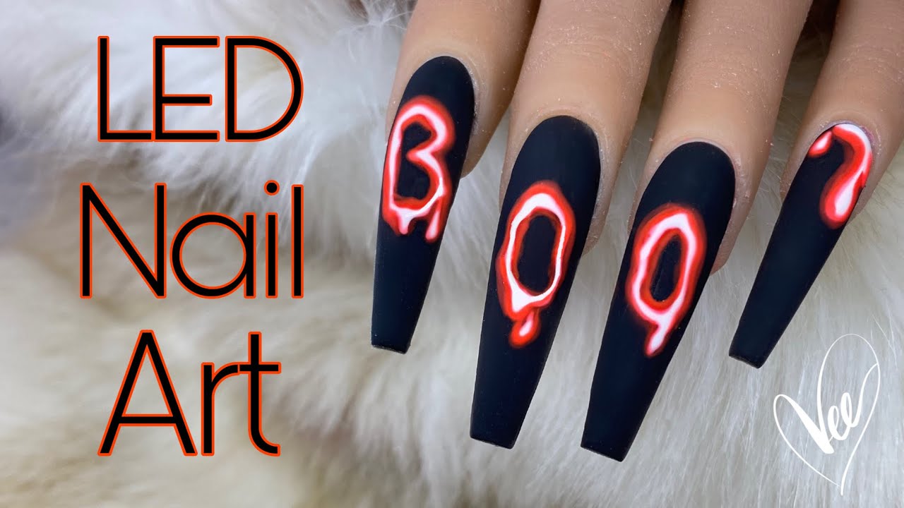 Easy LED Light Nail Art | Halloween Nail Art | Nail Tutorial