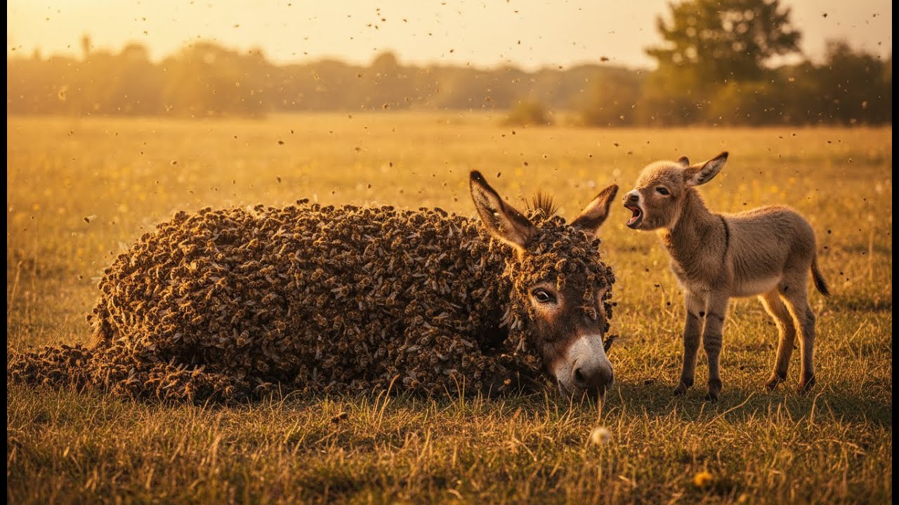 Rescue Team Saves Brave Mother Donkey From Swarm of Bees 🐝🚑