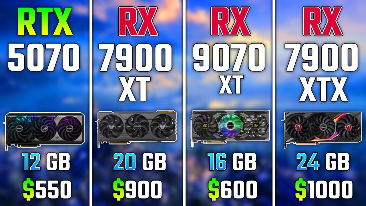 RTX 5070 vs RX 7900 XT vs RX 9070 XT vs RX 7900 XTX | Test in 7 Games