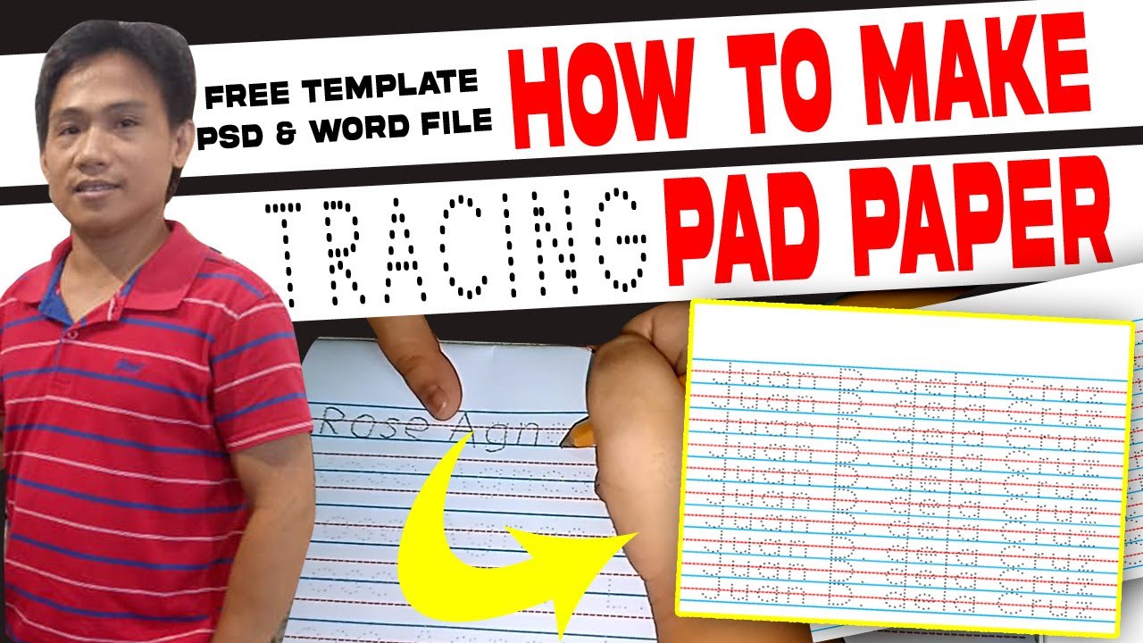 NAME TRACING PAD PAPER FOR KIDS HOW TO MAKE | FREE PSD FILE AND WORD FILE TEMPLATE
