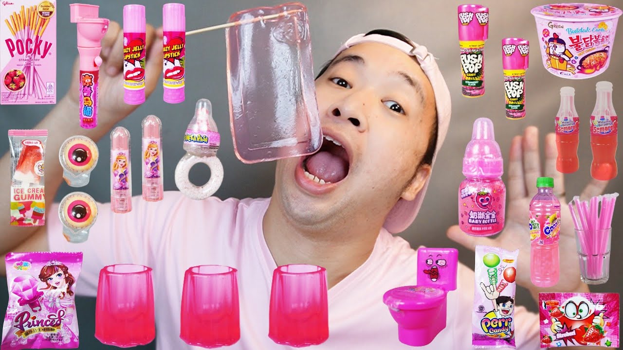 MAKAN SERBA WARNA PINK | Mukbang Pink food | One Color Food | Chocolate Dessert (Eating Show)
