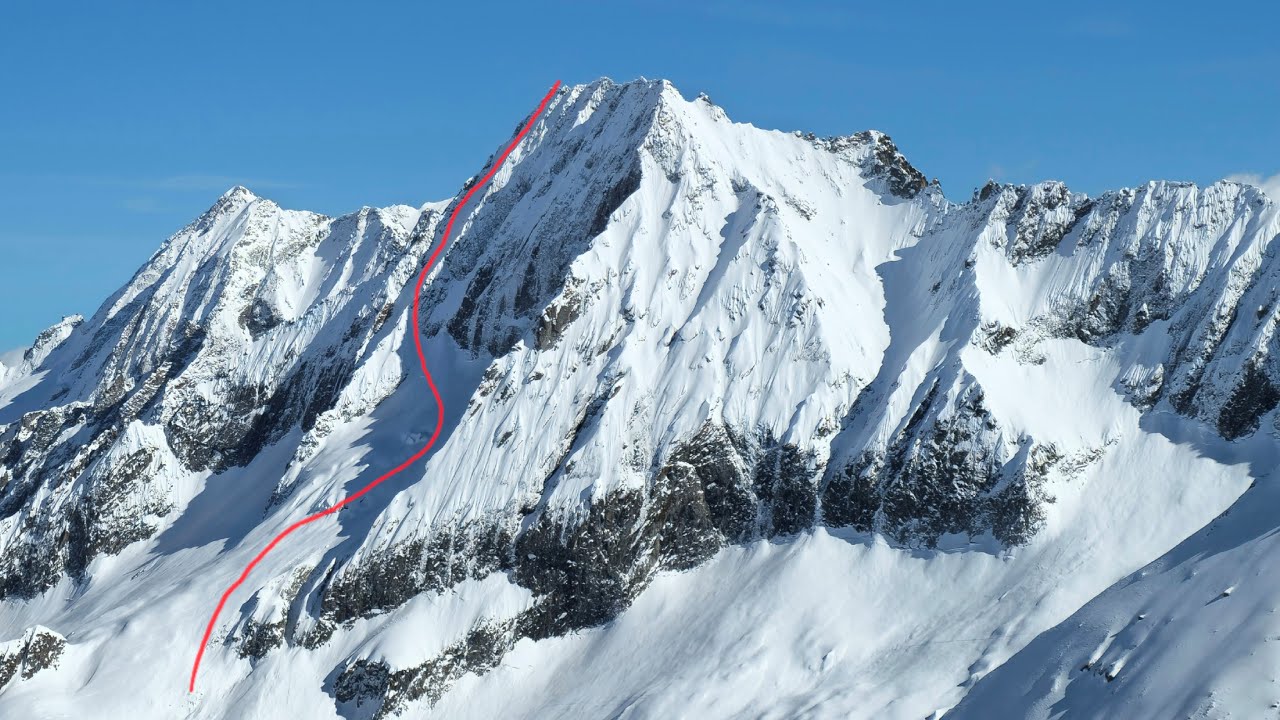 Discesa dalla parete nord della Busazza (Couloir Pfeiffer Reif + Variante)