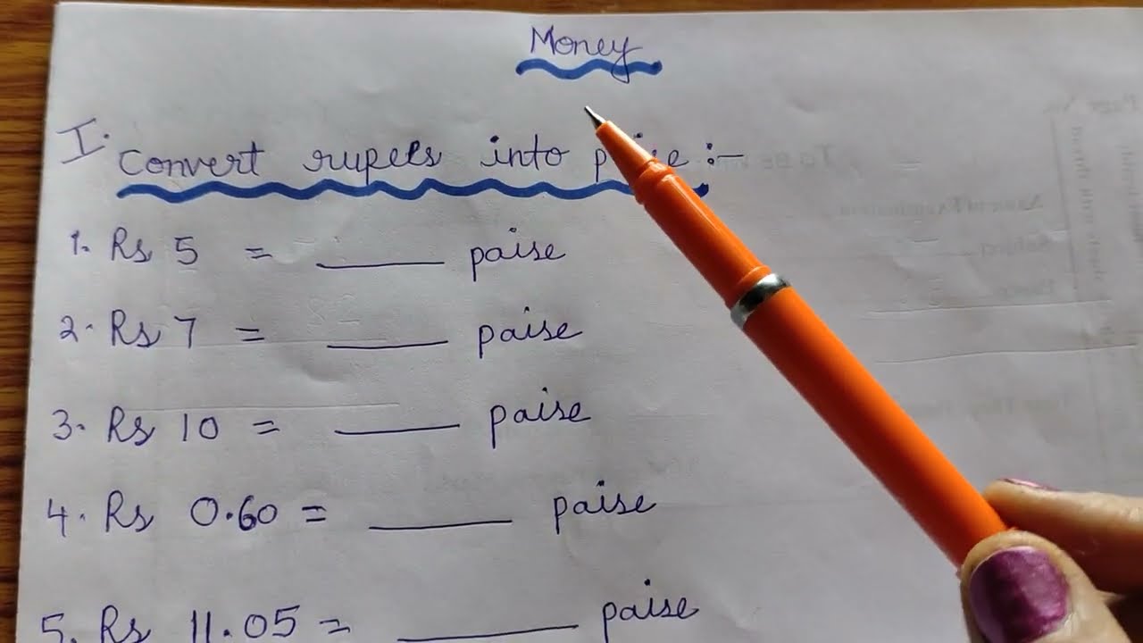 convert money ( rupees into paise, paise into rupees) in the very easiest method .