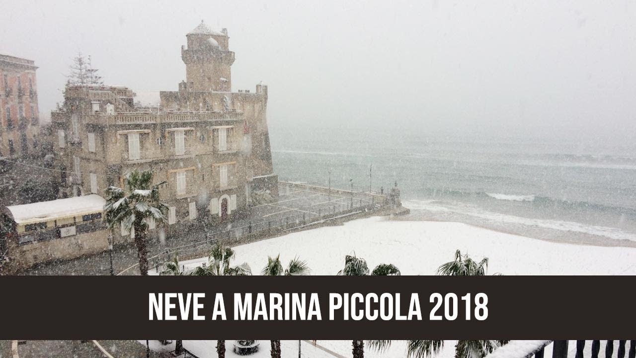 Nevicata a Castellabate sulla spiaggia di Marina Piccola