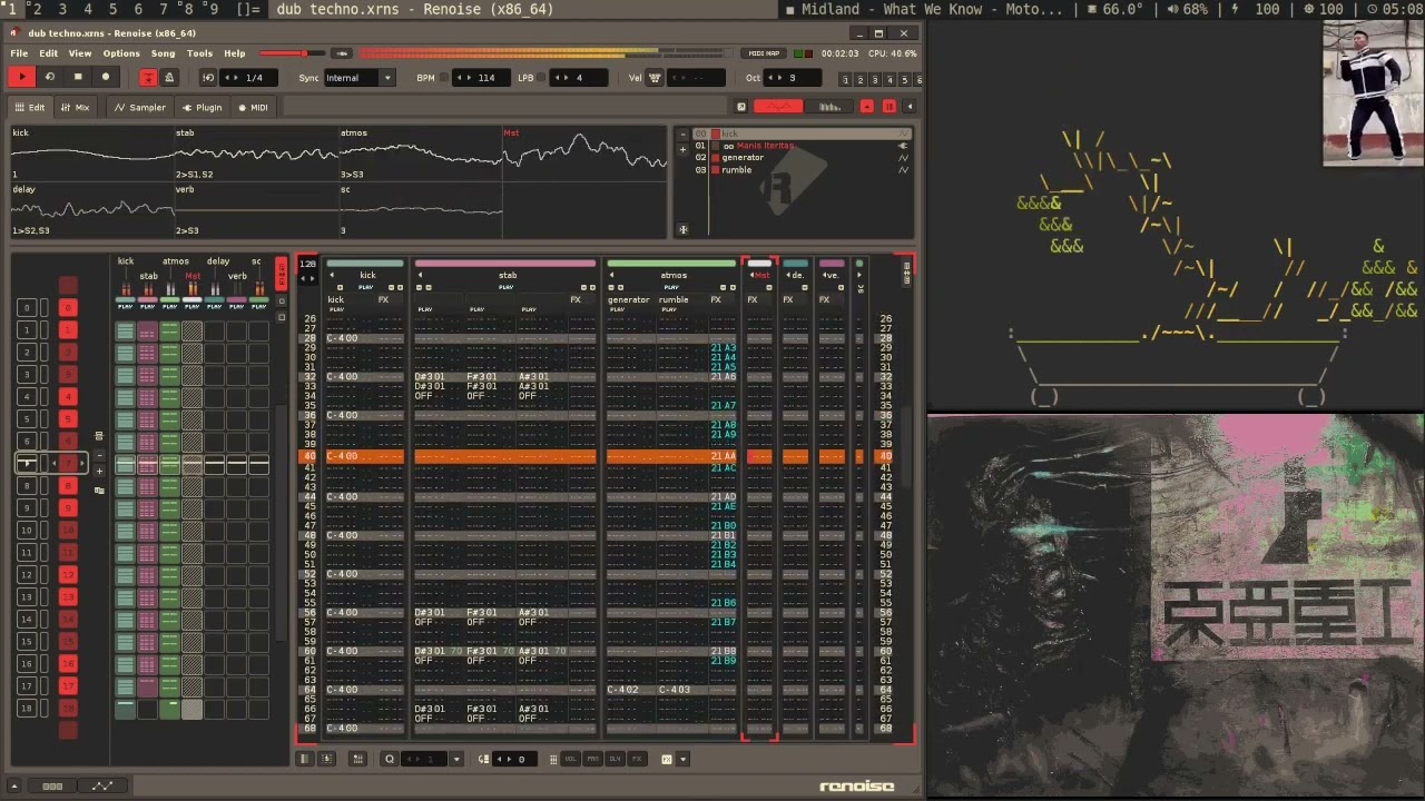 minimalist renoise dub techno with manis iteritas vst