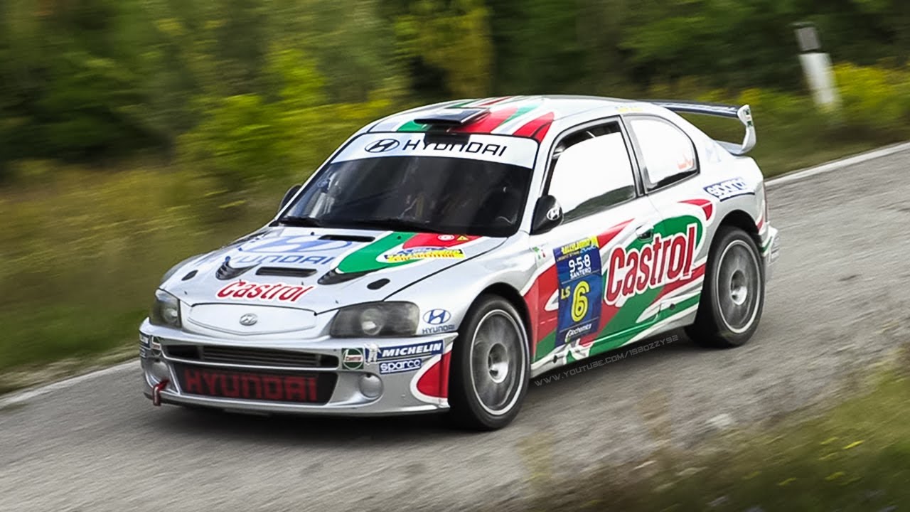 Hyundai Accent WRC In Action - Starts, Accelerations, Turbo Sounds & AntiLag!