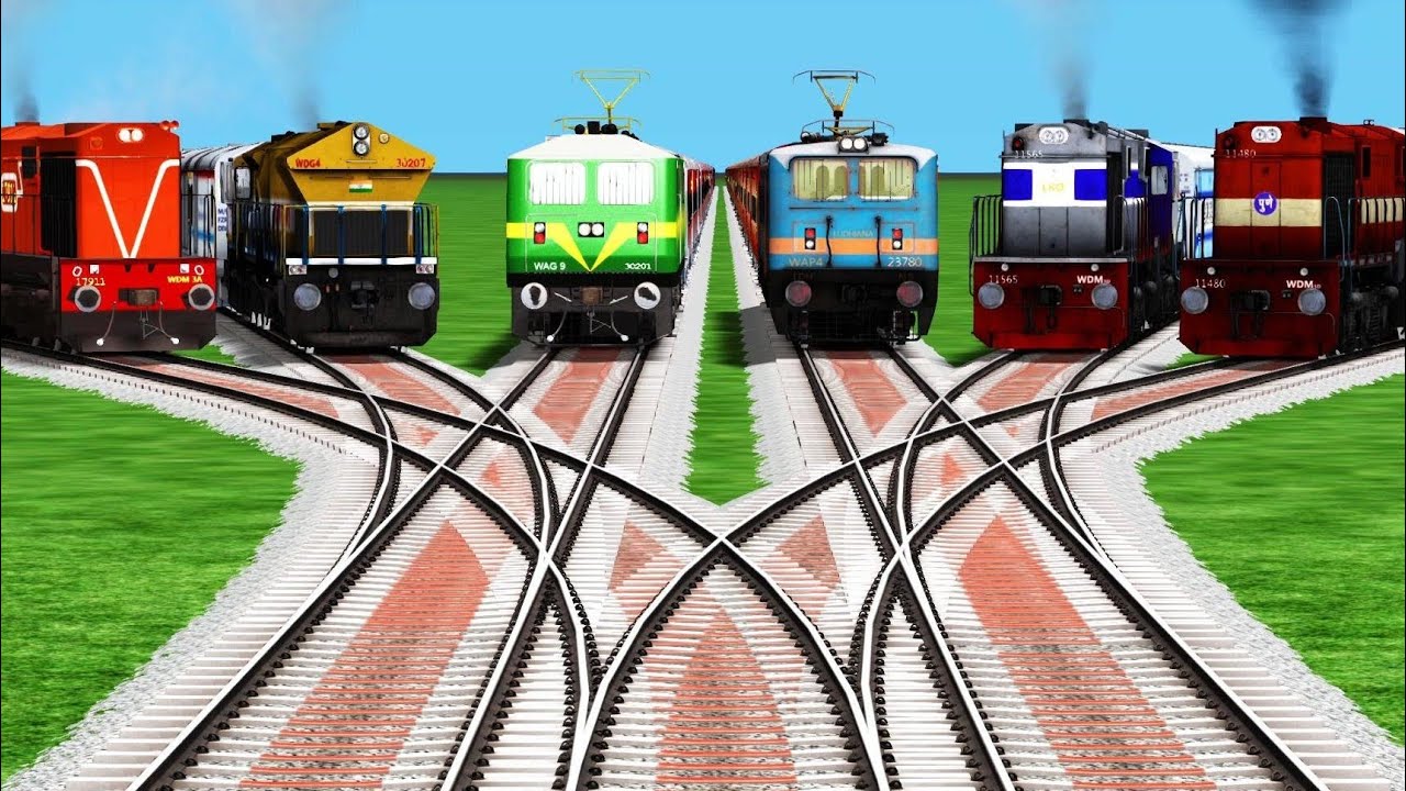 Indian Train Crossing Game ll High Speed Train Crossing Railroad ll real indian train simulator game