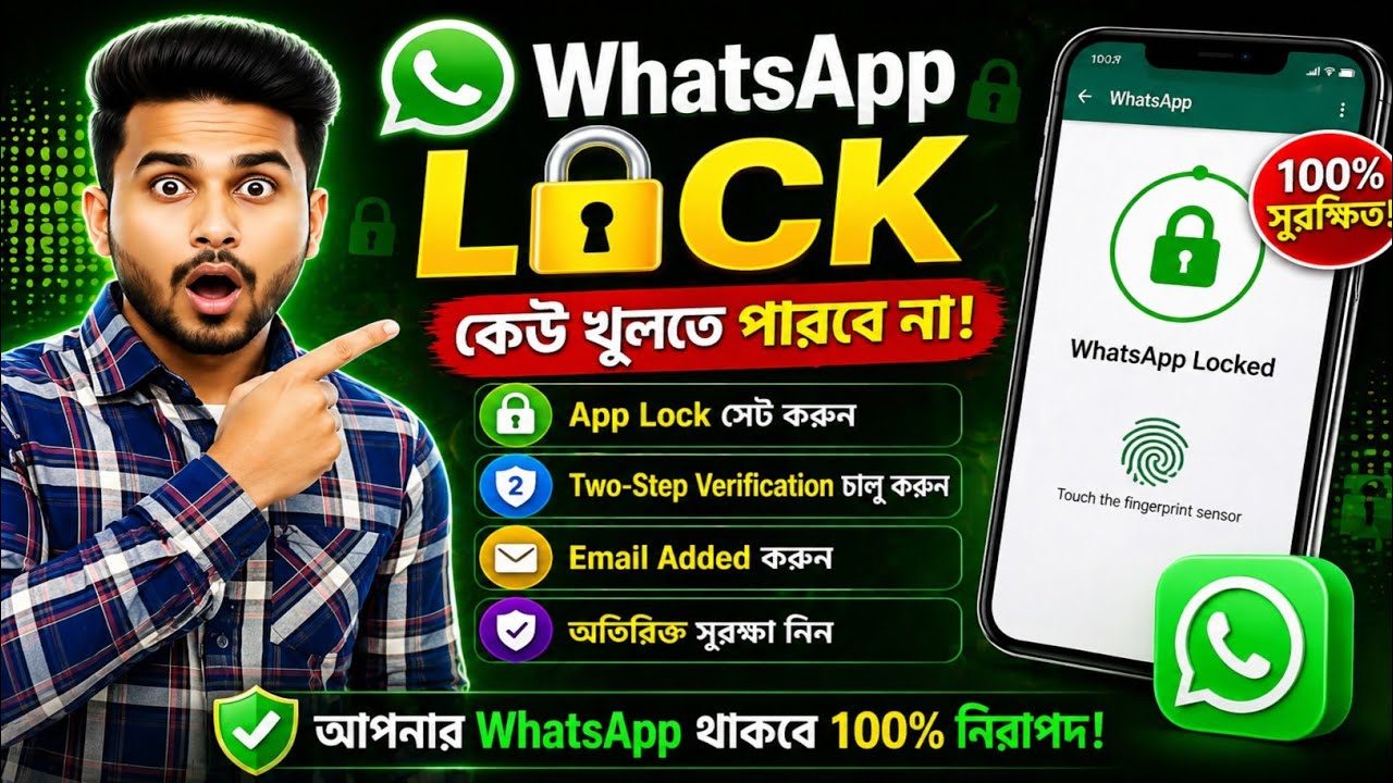WhatsApp নিরাপদ রাখতে এই ৩টি গুরুত্বপূর্ণ Setting চালু করুন 🔒 | Bangla Tech Tips | WhatsApp Tips 