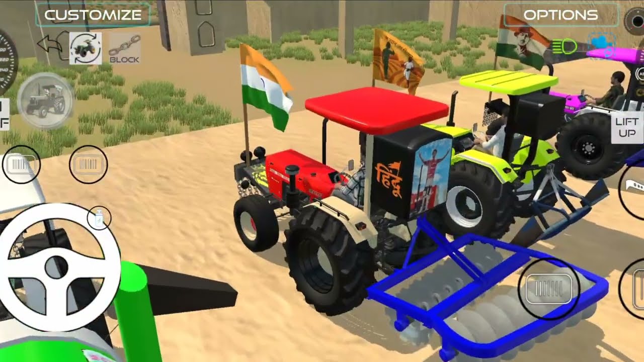 Mahindra Theresher Swaraj Tankey HTM THRESHOR Faramtruck 🚔🚍🚘 #tractor​ #threshar​ #gaming​