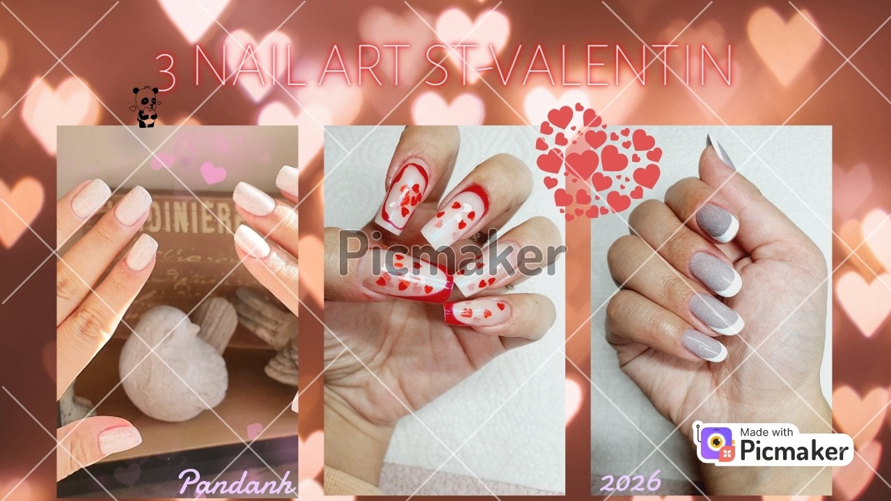 NAIL ART valentine' inspo : 3 manucures simples et faciles 💖!