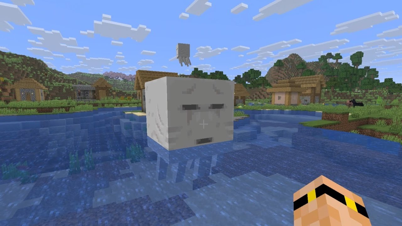 Nether Ghasts Enjoy Going for a Swim in the Overworld in Minecraft Creative!