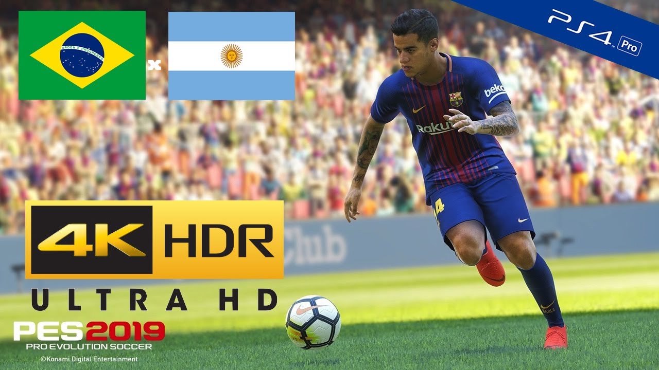 Brasil x Argentina - Pes 2019 4K HDR (PS4 Pro) Gameplay