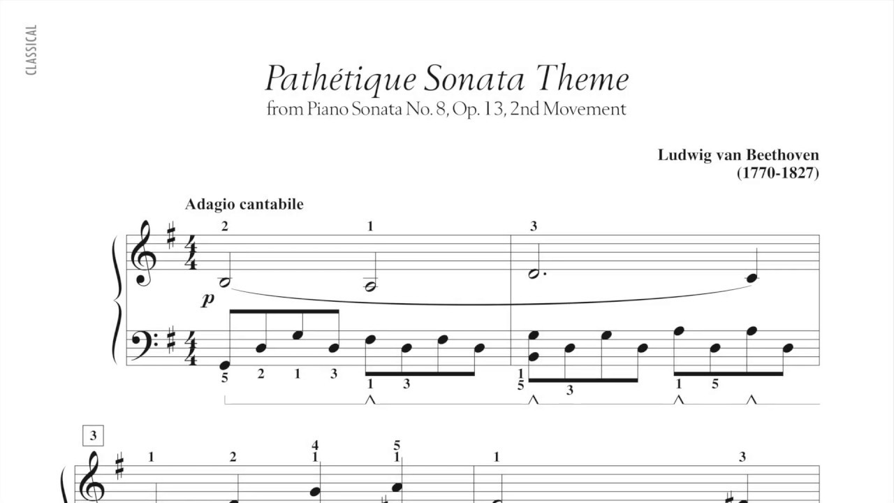 Pathétique Sonata Theme (No. 8) - Beethoven (page 48, Adult Piano Adventures Classics Book 2)