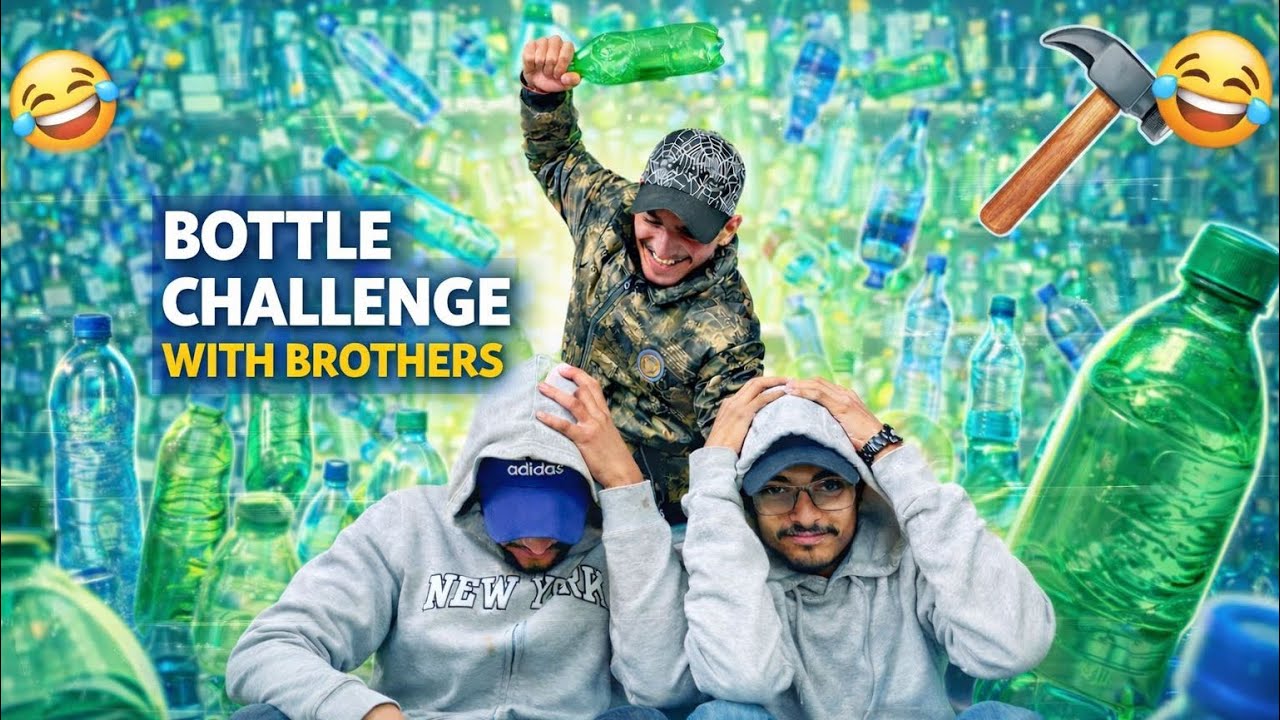 Bottle Challenge with brothers 😂kon howa injured 😱