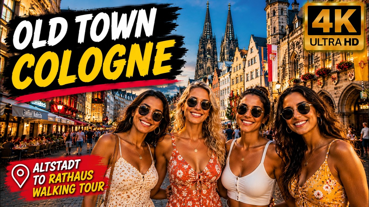 Cologne 🇩🇪 Altstadt to Rathaus, Walking Tour, July 2021 (4k)