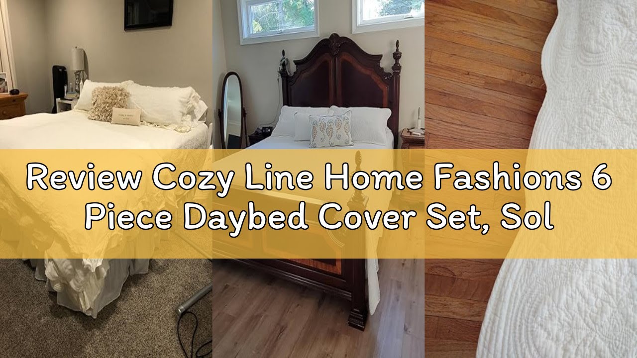 Review Cozy Line Home Fashions 6 Piece Daybed Cover Set, Solid White Chic Medallion Trendy Damask Qu