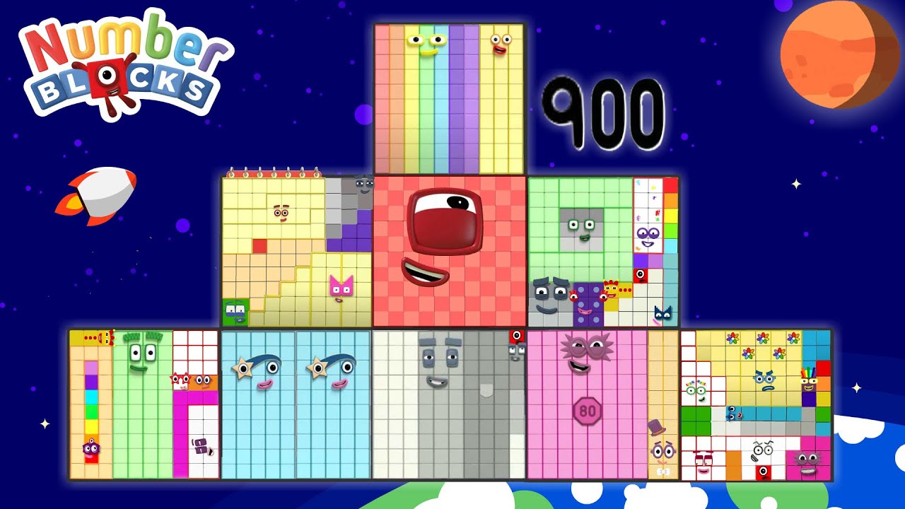 Numberblocks Puzzle Tetris Game in Space (Learn To Count Numberblock 900)