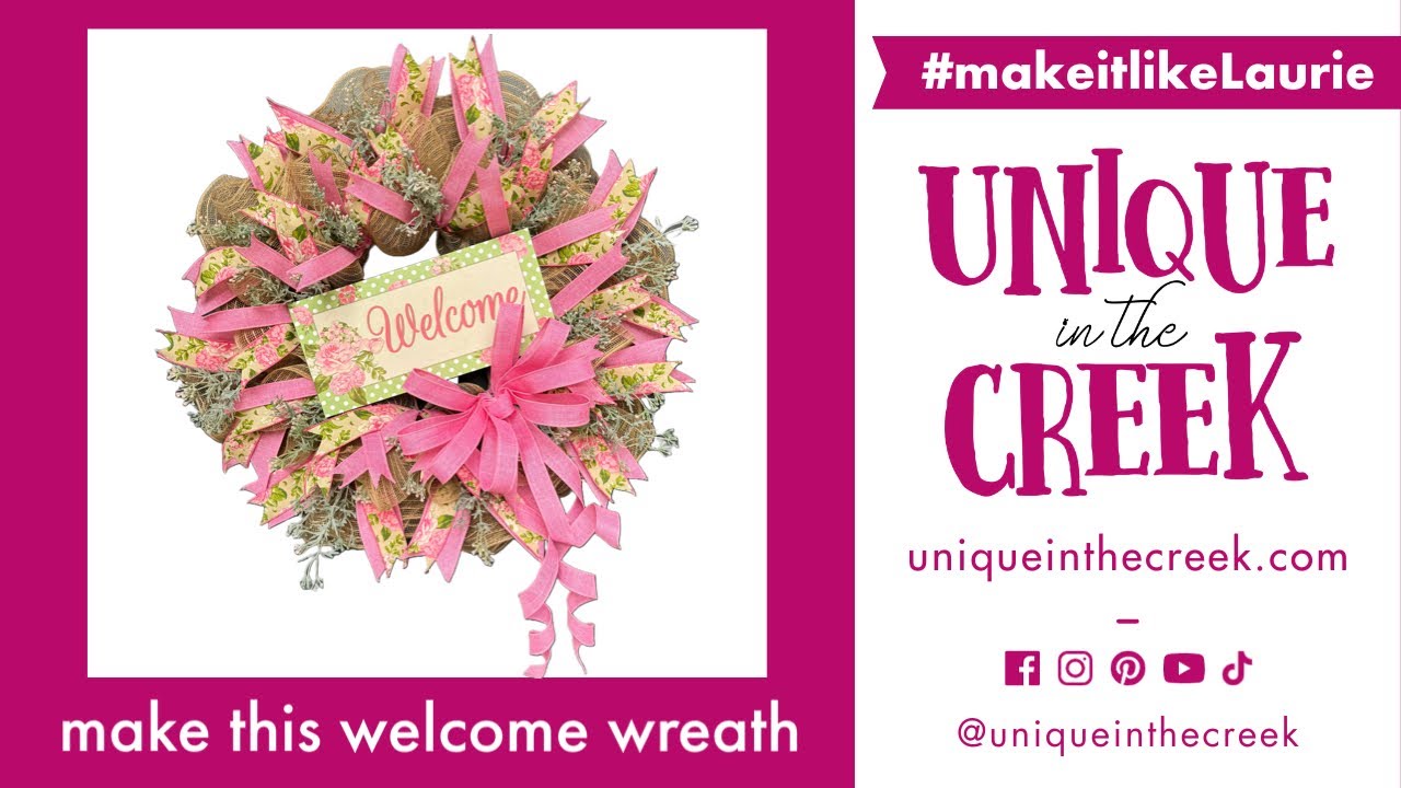 How to make an Elegant Welcome Deco Mesh Wreath | UITC RING BOARD | KIT135