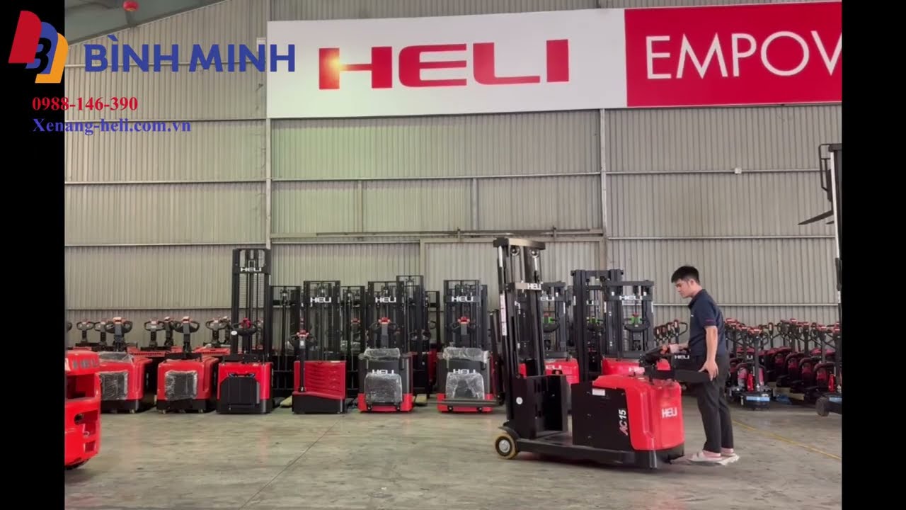 Xe nâng điện đứng lái 1.5 tấn phiên bản tối ưu về giá, phù hợp nâng pallet 1 mặt và 2 mặt