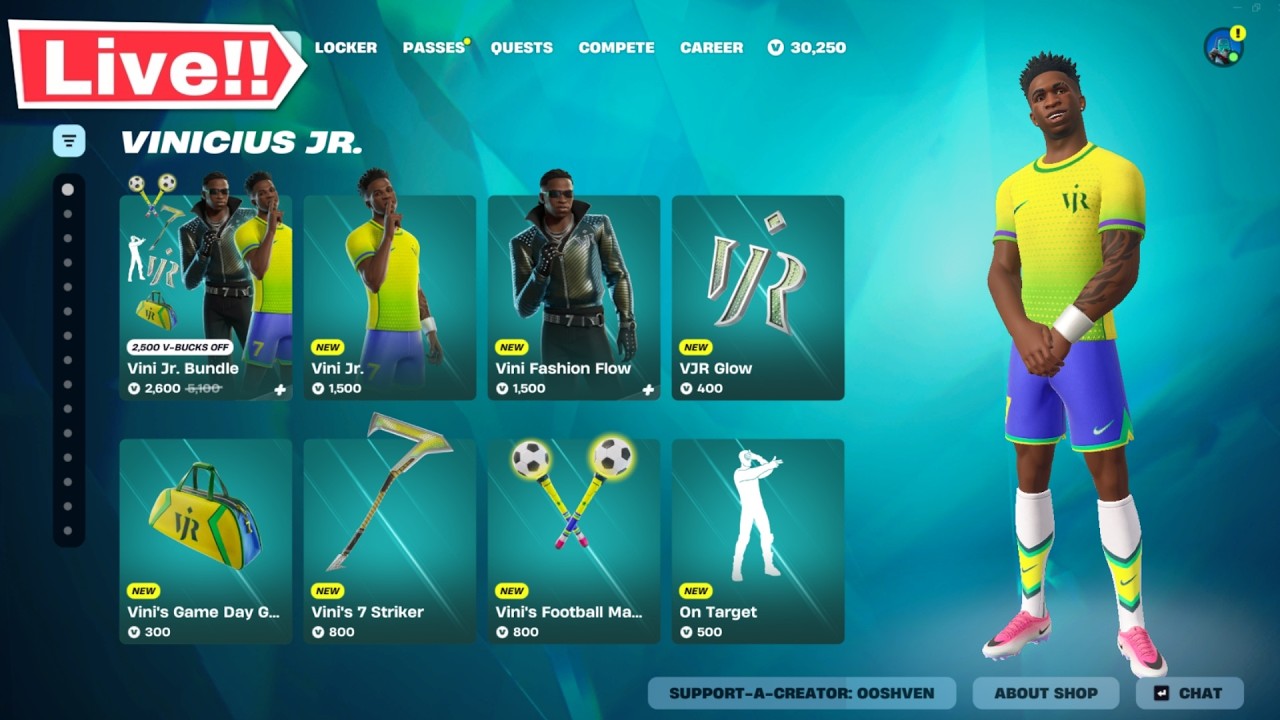 🔴*LIVE* FORTNITE VINI JR BUNDLE! ITEM SHOP TODAY! (Season 3 Chapter 7)