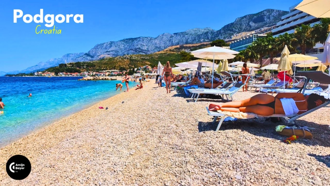 Breathtaking Podgora Croatia 🇭🇷 Makarska Riviera Beach Walk 2025☀️🏖️