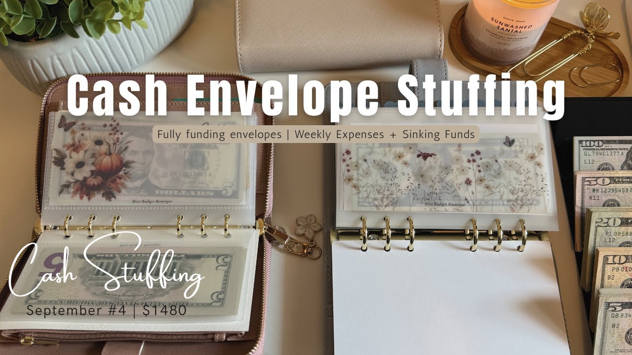September Cash Stuffing #4 | $1480 | Fully funding envelopes #cashstuffing   #budgetwithme