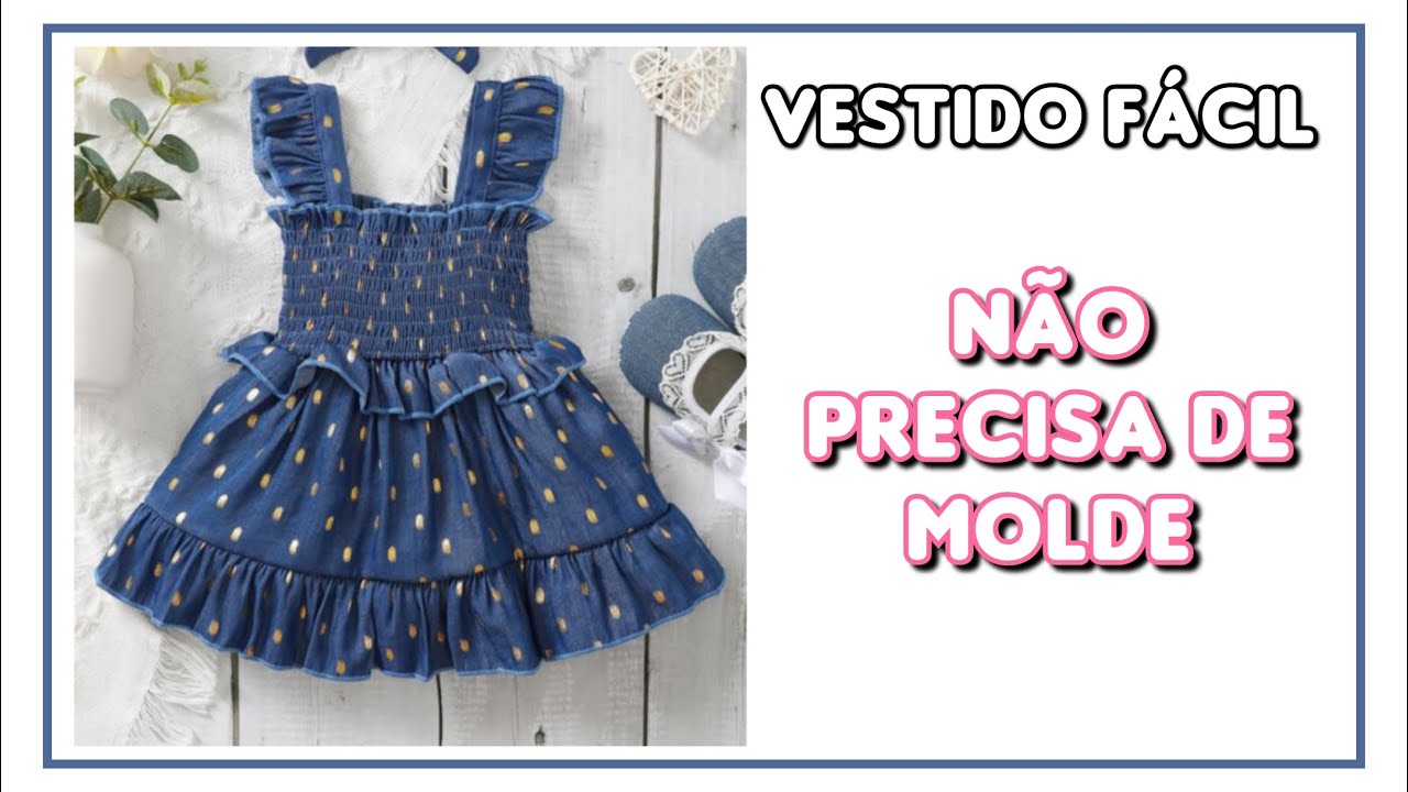 Vestido infantil fácil para iniciantes | Não precisa de molde