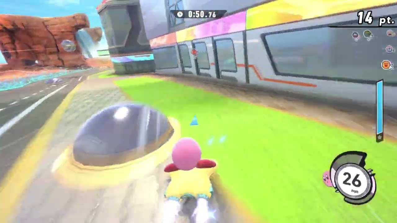 Kirby Air Riders - City Trial Stadium: Button Rush 1 with Kirby