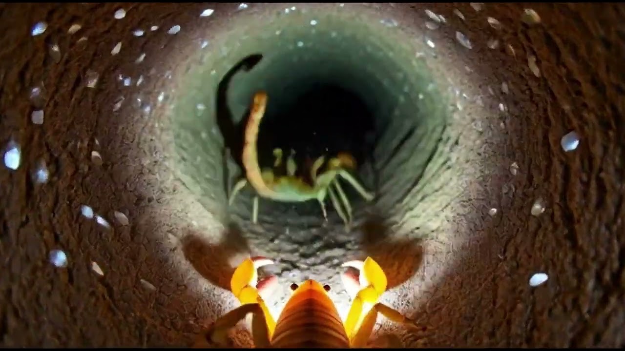 Desert Scorpion : Tiny Camera Reveals a Massive Hidden Underground Scorpion Colony
