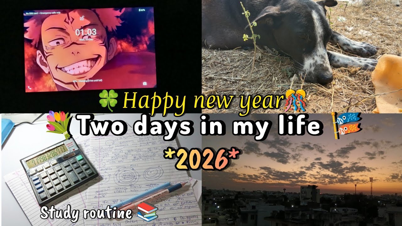Two days in my life 📚*2026* NEW YEAR VLOG 🎋 revised physics for board exam 🎀#studyroutine #science 