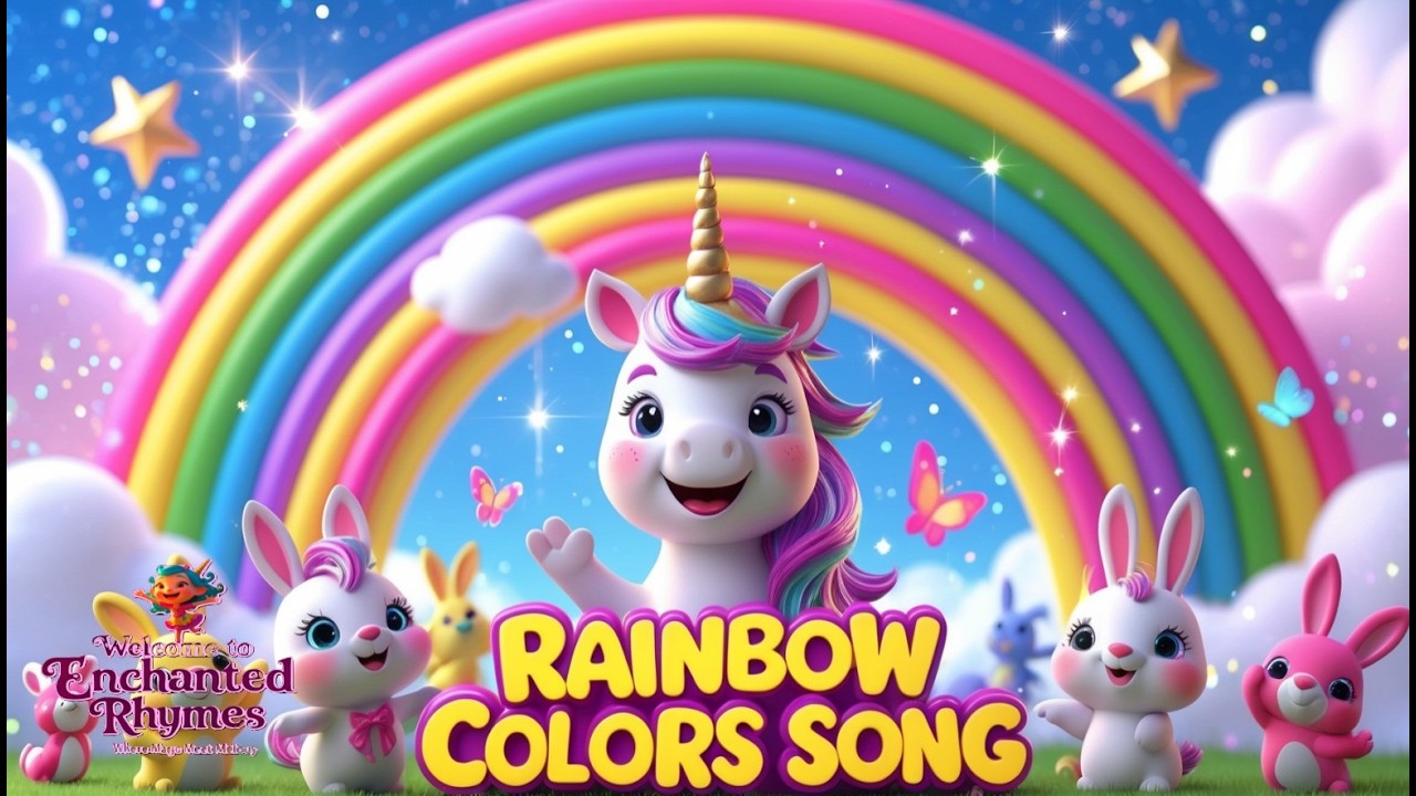 Colorful Rainbow Nursery Song for Kids | Fun & Easy Rainbow Colors Song | Enchanted Rhymes