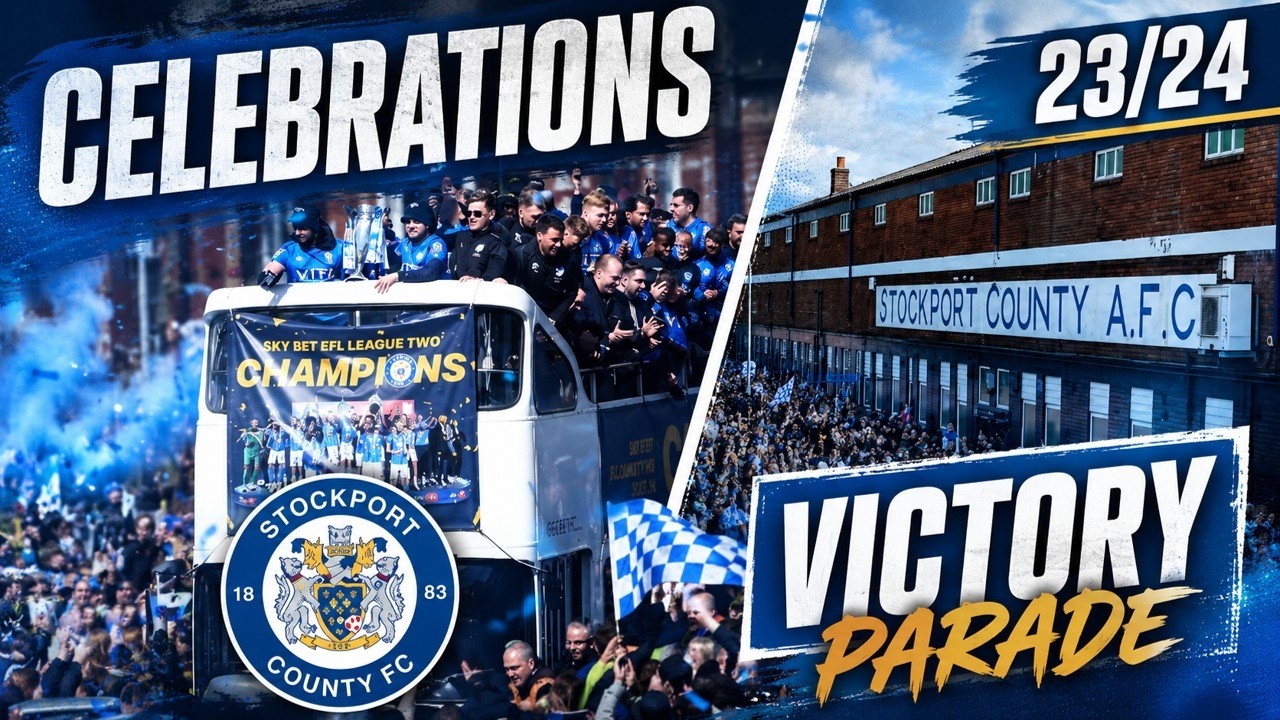 Stockport County CHAMPIONS Victory Parade + Player Awards 2023/24