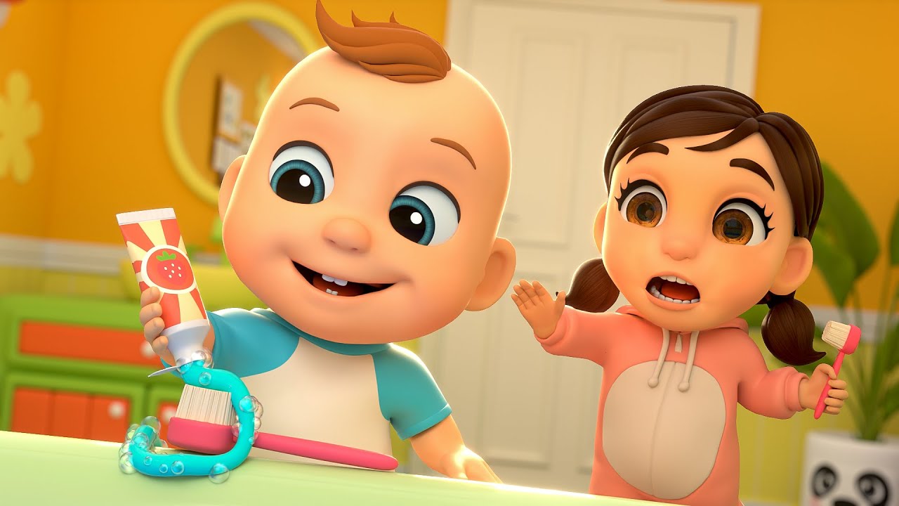Learning to Brush Teeth Is Fun! | Animal Nursery Rhymes with Baby Coco