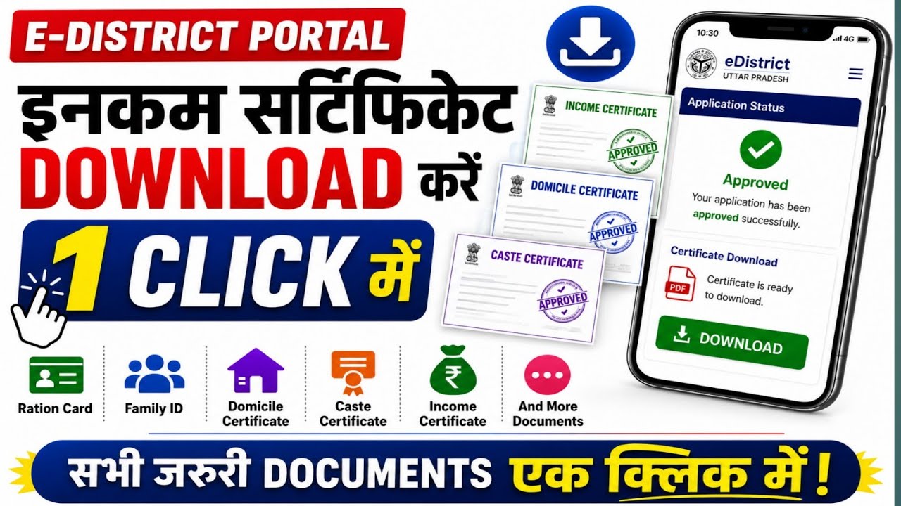 income certificate download kaise kare|how to download income certificate online e district delhi
